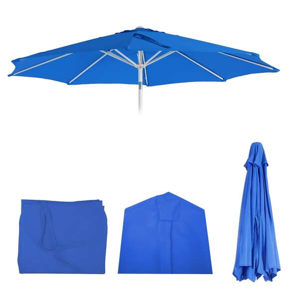 Bild 1 von Ersatz-Bezug für Sonnenschirm Asti, Sonnenschirmbezug Ersatzbezug, Ø 2,7m Stoff/Textil 5kg ~ blau