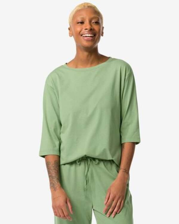 Bild 1 von Damen-Pyjamashirt, Baumwollanteil  mittelgrün