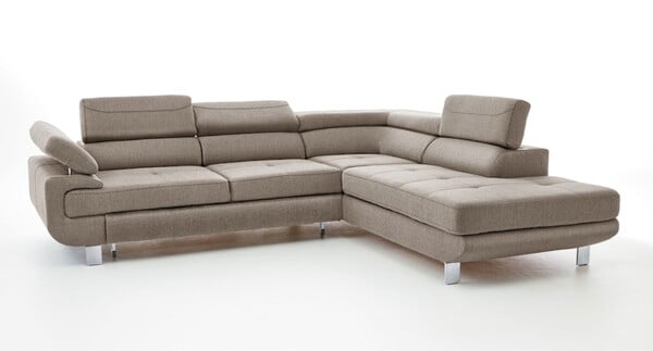 Bild 1 von Ecksofa BACKSTREET Stoffbezug Beige/Grau ca. 275 x 230 cm - mit Schlaffunktion und Bettkasten