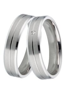 DOOSTI Trauring Schmuck Geschenk Silber 925 Trauring Ehering Partnerring LIEBE, Made in Germany, wahlweise mit oder ohne Brillant