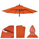 Bild 1 von Ersatz-Bezug für Gastronomie Holz-Sonnenschirm MCW-C57, Sonnenschirmbezug Ersatzbezug, rund Ø3m Polyester 3kg ~ terracotta