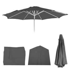 Ersatz-Bezug für Sonnenschirm Asti, Sonnenschirmbezug Ersatzbezug, Ø 2,7m Stoff/Textil 5kg ~ anthrazit