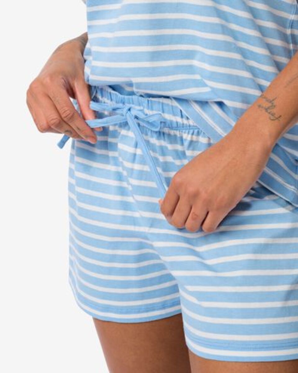 Bild 4 von Damen-Kurzpyjama, Baumwolle blau