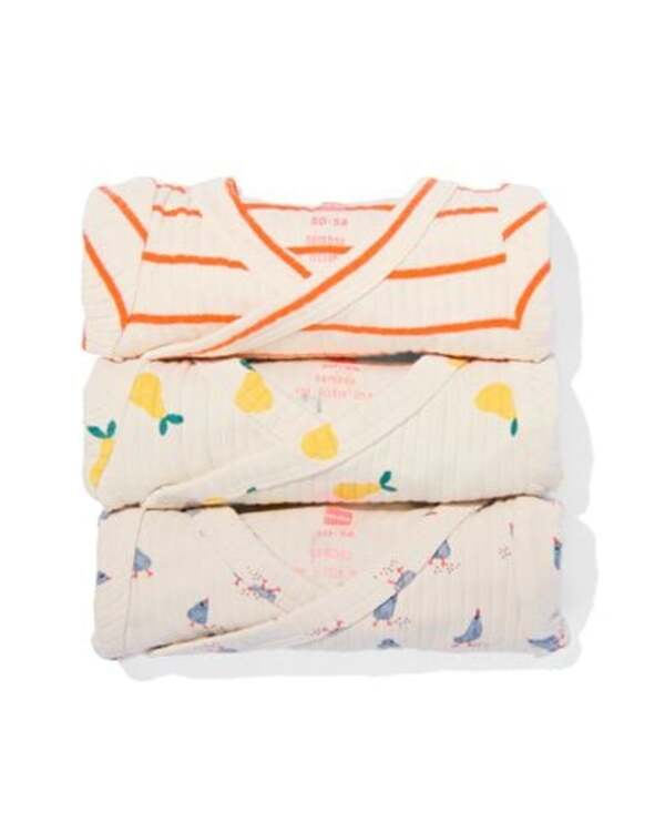 Bild 2 von größenflexibler Newborn-Wickelbody, mit Bambus und Elasthan, Feinripp, Streifen ecru