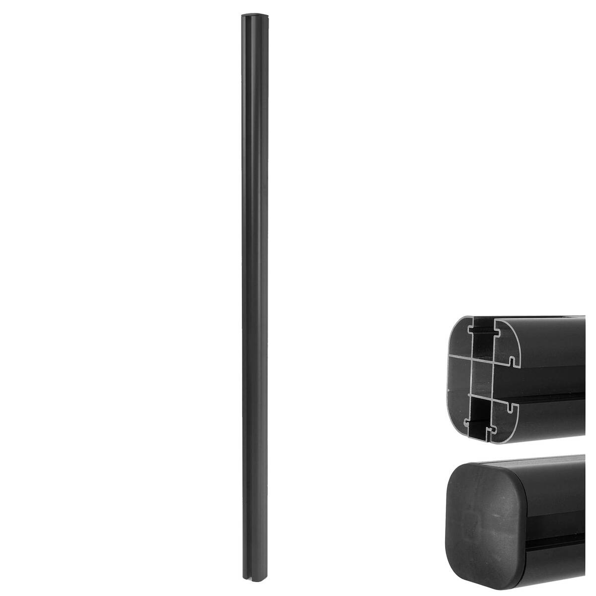 Bild 1 von Alu-Pfosten Savoie-WPC-Zaun, Pfeiler Pfahl, Stecksystem ~ 240cm, anthrazit