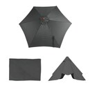 Bild 1 von Ersatz-Bezug für Sonnenschirm Lissabon, Sonnenschirmbezug Ersatzbezug, Ø 3m Polyester 6 Streben ~ anthrazit