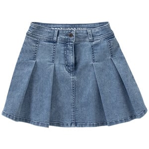 Mädchen Jeansrock mit Falten BLAU