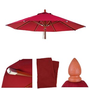 Ersatz-Bezug für Gastronomie Holz-Sonnenschirm MCW-C57, Sonnenschirmbezug Ersatzbezug, rund Ø3m Polyester 3kg ~ bordeaux