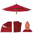 Bild 1 von Ersatz-Bezug für Gastronomie Holz-Sonnenschirm MCW-C57, Sonnenschirmbezug Ersatzbezug, rund Ø3m Polyester 3kg ~ bordeaux