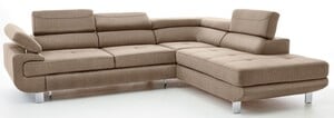 Ecksofa BACKSTREET Stoffbezug Beige ca. 275 x 230 cm - mit Schlaffunktion und Bettkasten