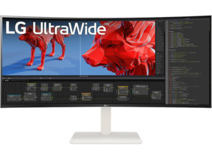 LG UltraWide 38WR85QC-W 37,5 Zoll QHD+ Monitor (1 ms Reaktionszeit, 144 Hz), Weiß