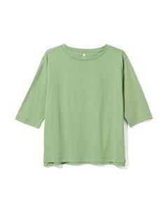 Damen-Pyjamashirt, Baumwollanteil  mittelgrün