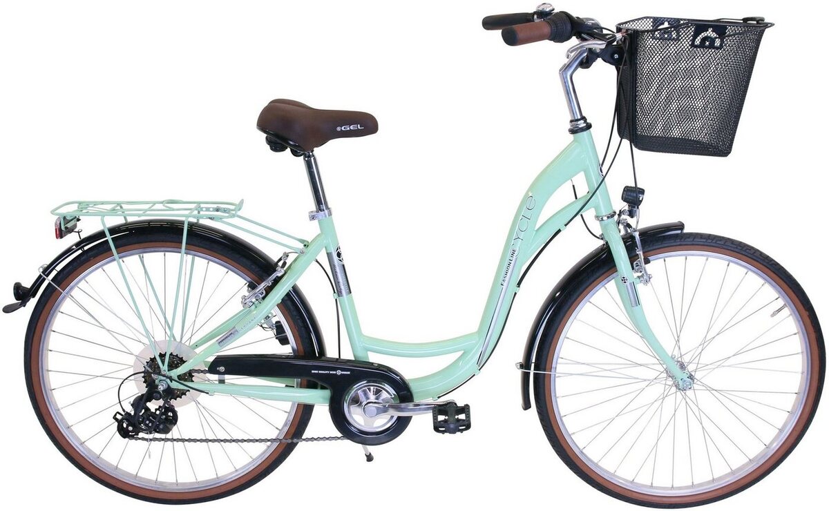 Bild 1 von FASHION LINE Cityrad, 6 Gang Shimano TOURNEY TY 300 Schaltwerk, Kettenschaltung, für Damen und Herren, Kettenschaltung