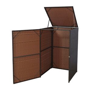 Mülltonnenverkleidung MCW-E25, Mülltonnenbox Mülltonnenabdeckung, Poly-Rattan 120l ~ braun