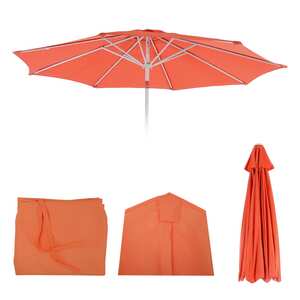 Ersatz-Bezug für Sonnenschirm Asti, Sonnenschirmbezug Ersatzbezug, Ø 3m Stoff/Textil 5kg ~ terracotta