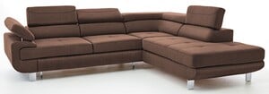 Ecksofa BACKSTREET Stoffbezug Hellbraun ca. 275 x 230 cm - mit Schlaffunktion und Bettkasten