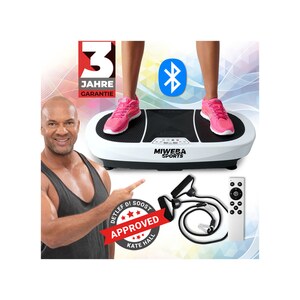 Miweba Sports Vibrationsplatte MV200, 3D-Vibration, Fernbedienung, Bluetooth, Display, 2 x 200 Watt (Weiß)