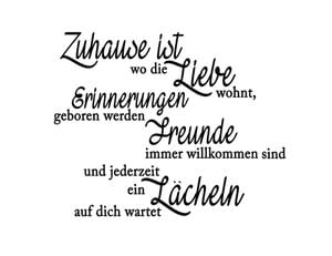 Wandtattoo "Zuhause ist..."