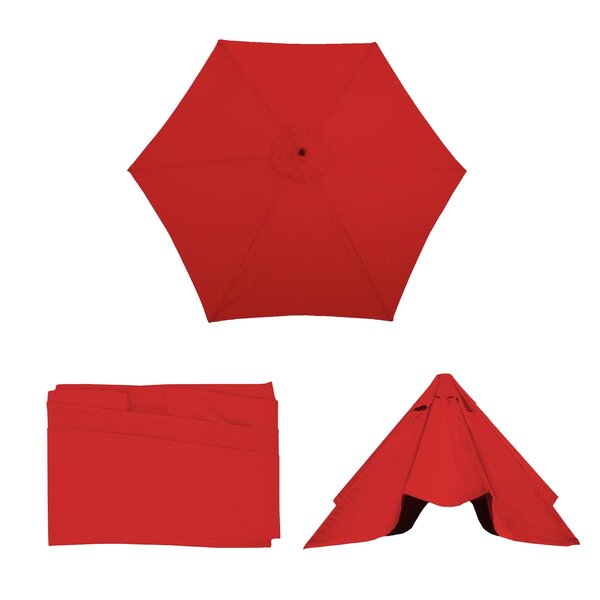 Bild 1 von Ersatz-Bezug für Sonnenschirm Lissabon, Sonnenschirmbezug Ersatzbezug, Ø 3m Polyester 6 Streben ~ rot