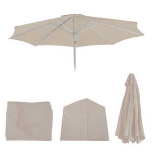 Ersatz-Bezug für Sonnenschirm Asti, Sonnenschirmbezug Ersatzbezug, Ø 2,7m Stoff/Textil 5kg ~ creme