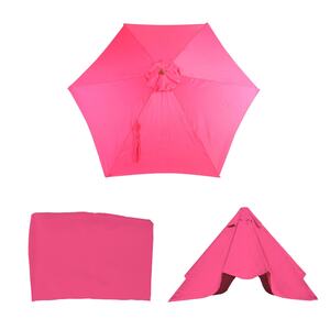 Ersatz-Bezug für Sonnenschirm Lissabon, Sonnenschirmbezug Ersatzbezug, Ø 3m Polyester 6 Streben ~ pink