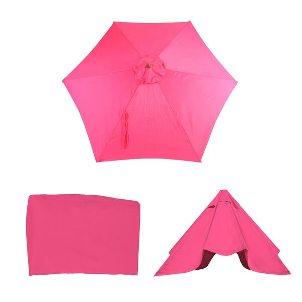 Bild 1 von Ersatz-Bezug für Sonnenschirm Lissabon, Sonnenschirmbezug Ersatzbezug, Ø 3m Polyester 6 Streben ~ pink