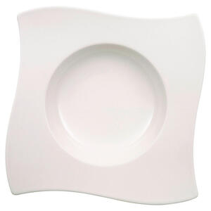 Villeroy & Boch Suppenteller New Wave, Weiß, Keramik, Uni, quadratisch, 24x24 cm, Essen & Trinken, Geschirr, Teller, Suppenteller