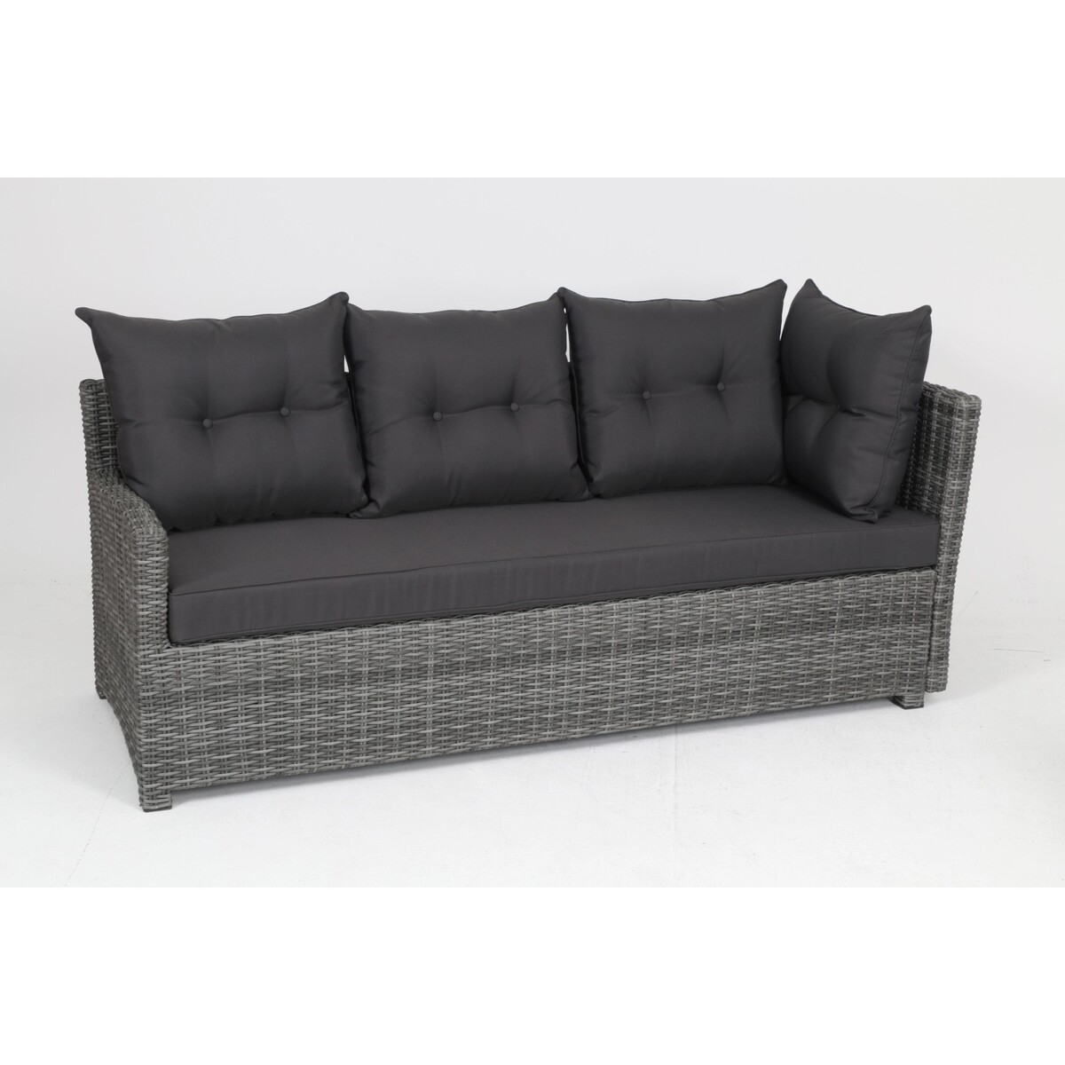 Bild 3 von Greemotion Lounge-Set Miami Comfort 5-teilig Wickergeflecht Grau