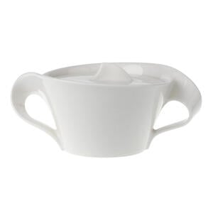 Villeroy & Boch Zuckerdose New Wave, Weiß, Keramik, rund, 0.26 cm, Kaffee & Tee, Zuckerdosen