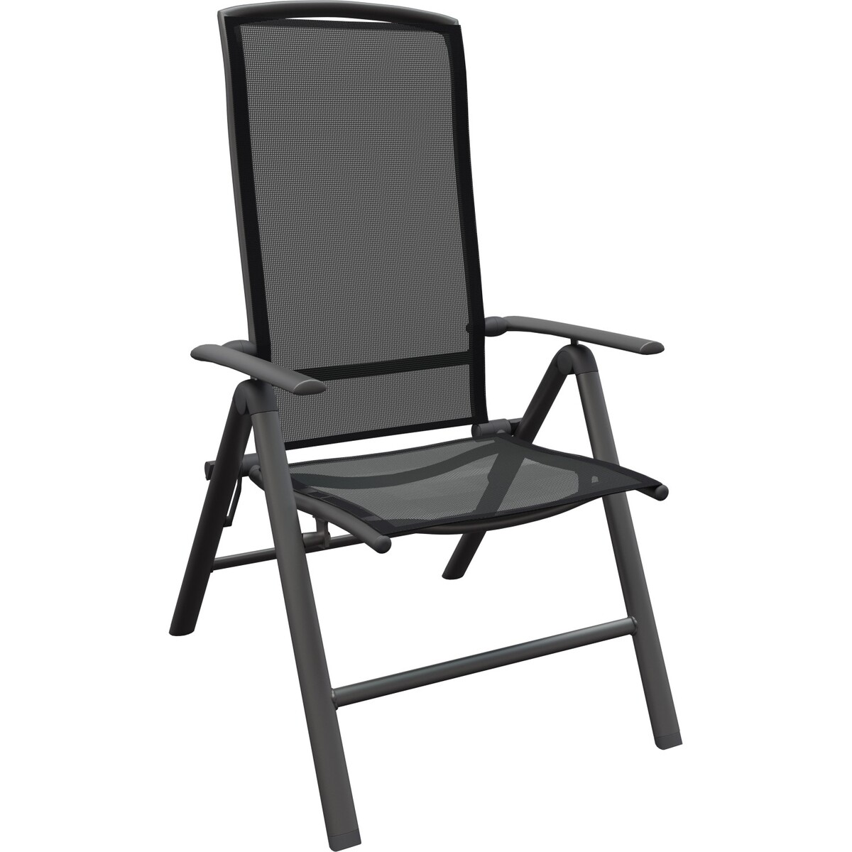 Bild 2 von Klappstuhl Vigo Aluminium Textilen Grau-Schwarz 112 cm x 61 cm x 115 cm 2er-Set