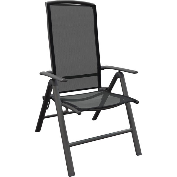 Bild 2 von Klappstuhl Vigo Aluminium Textilen Grau-Schwarz 112 cm x 61 cm x 115 cm 2er-Set