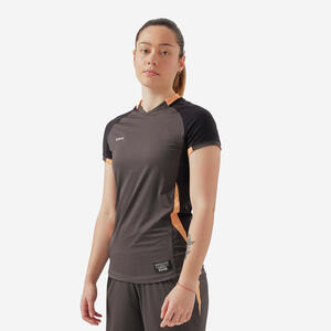 Damen Fussball Trikot kurzarm gerader Schnitt - schwarz Grau|orange|schwarz