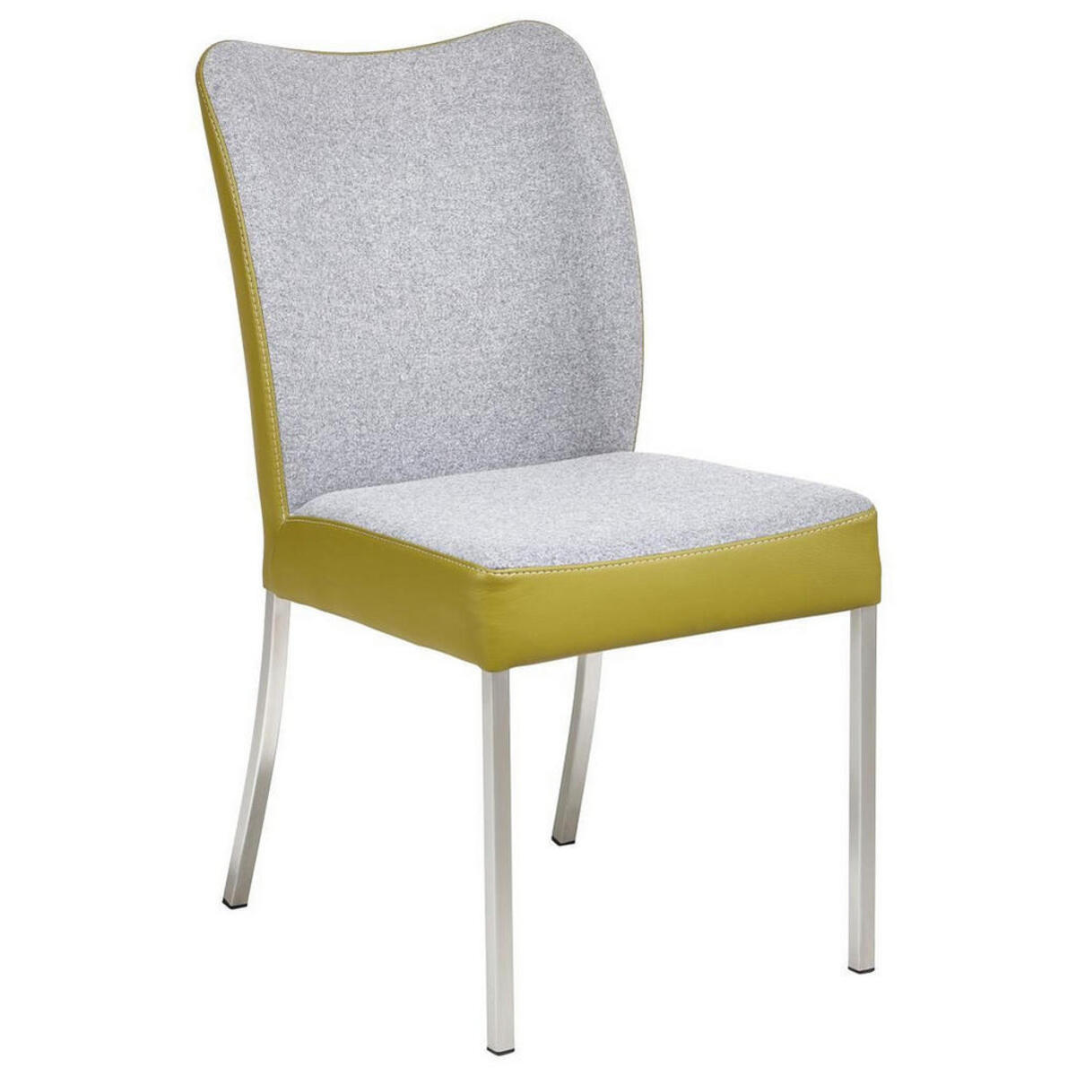 Bild 1 von Bert Plantagie Stuhl, Grau, Grün, Metall, Textil, Leder, Echtleder, Color-Finish-Leder, eckig, 47x89x63 cm, Lederauswahl, Stoffauswahl, Esszimmer, Stühle, Esszimmerstühle, Lederstühle