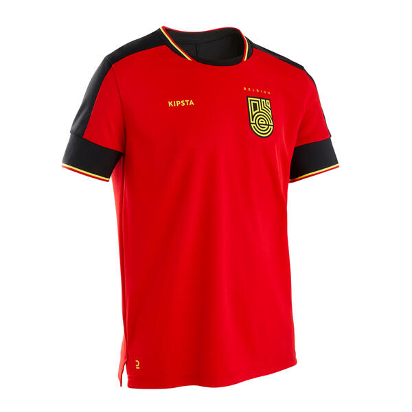 Bild 1 von Kinder Fussball Trikot Belgien 2024 - FF500 Fanshirt Rot|schwarz