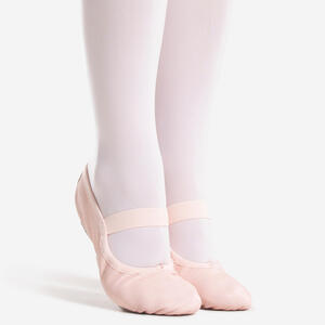 Ballettschuhe Leder Einsteiger durchgehende Sohle - rosa Rosa