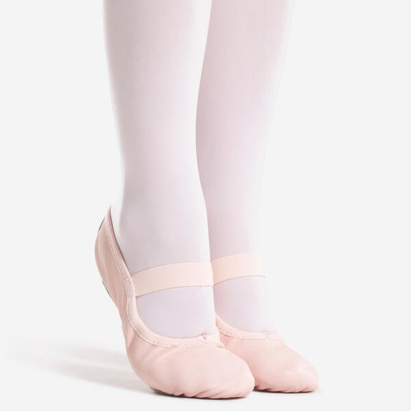 Bild 1 von Ballettschuhe Leder Einsteiger durchgehende Sohle - rosa Rosa