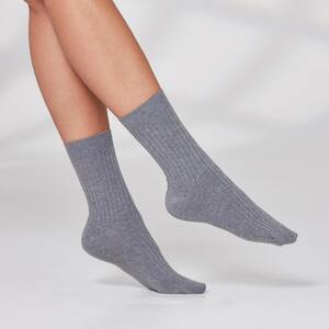 Unisex-Komfort-Socken mit Ripp-Struktur, 3er-Pack, Dark-gray