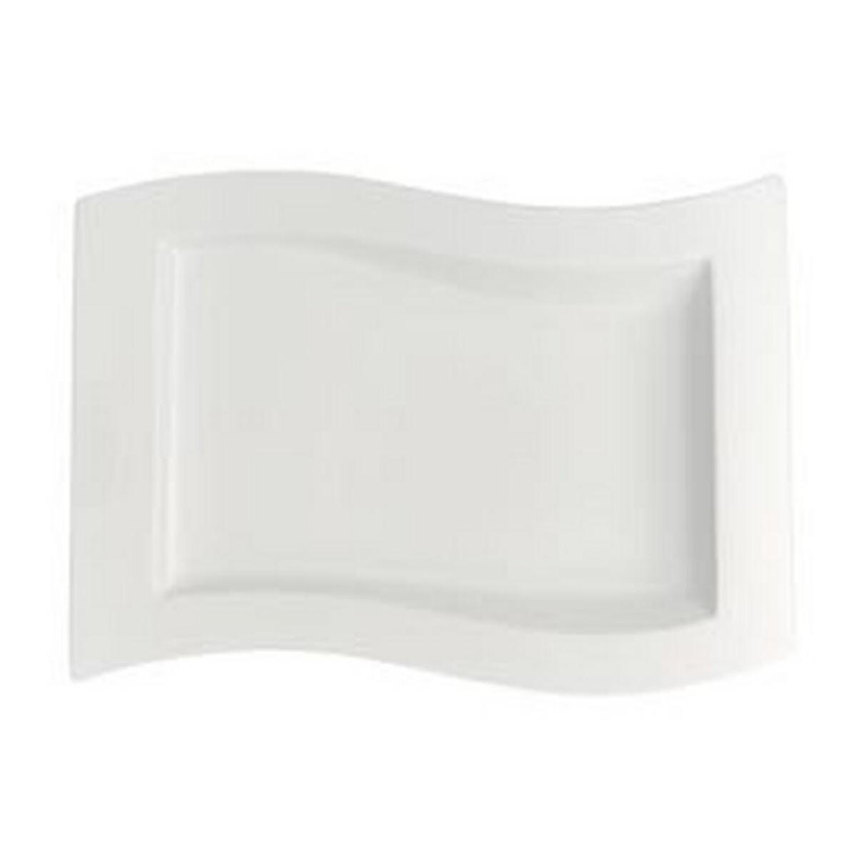 Bild 1 von Villeroy & Boch Gourmetteller New Wave, Weiß, Keramik, Uni, rechteckig, 33x24 cm, Essen & Trinken, Geschirr, Teller, Speiseteller