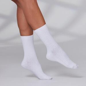 Unisex-Komfort-Socken mit hohem Baumwoll-Anteil, 3er-Pack, White