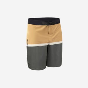 Boardshorts Surfen Standard 900 Flat Belt Dude khaki Grün|schwarz