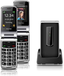 BEAFON SL 495 schwarz-silber Handy (SOS-Notruftaste, Kamera, Bluetooth, 2 Direktwahltasten, TFT-Display 2,4“, Telefonbuch für bis zu 250 Kontakte, Extra lauter Klingelton)