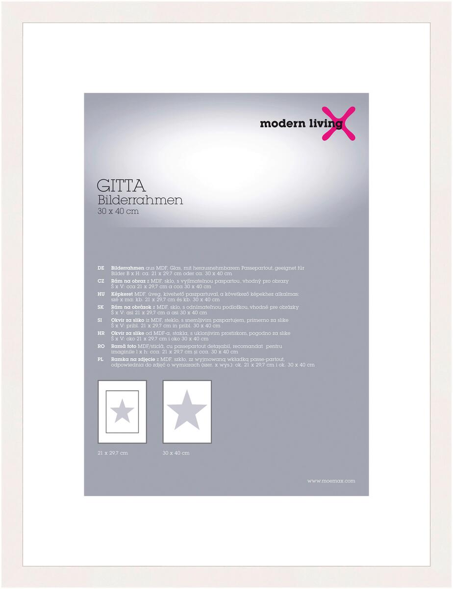 Bild 1 von Bilderrahmen Gitta in Weiß ca. 30x40cm, Weiß