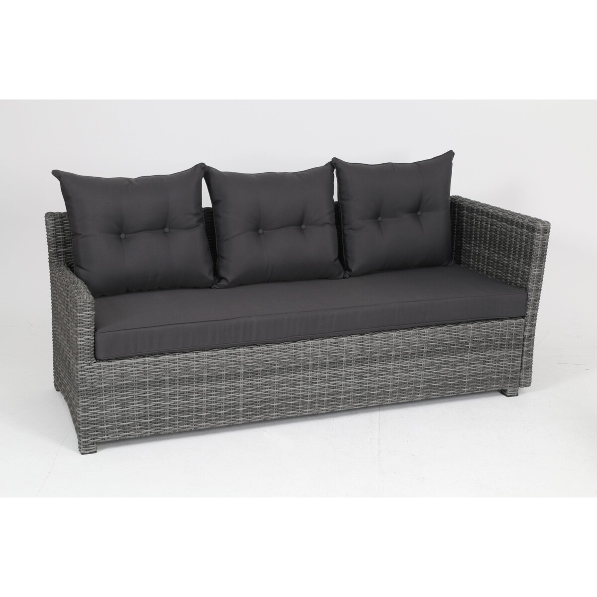 Bild 4 von Greemotion Lounge-Set Miami Comfort 5-teilig Wickergeflecht Grau