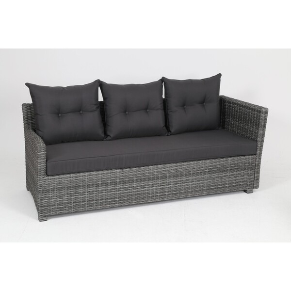 Bild 4 von Greemotion Lounge-Set Miami Comfort 5-teilig Wickergeflecht Grau