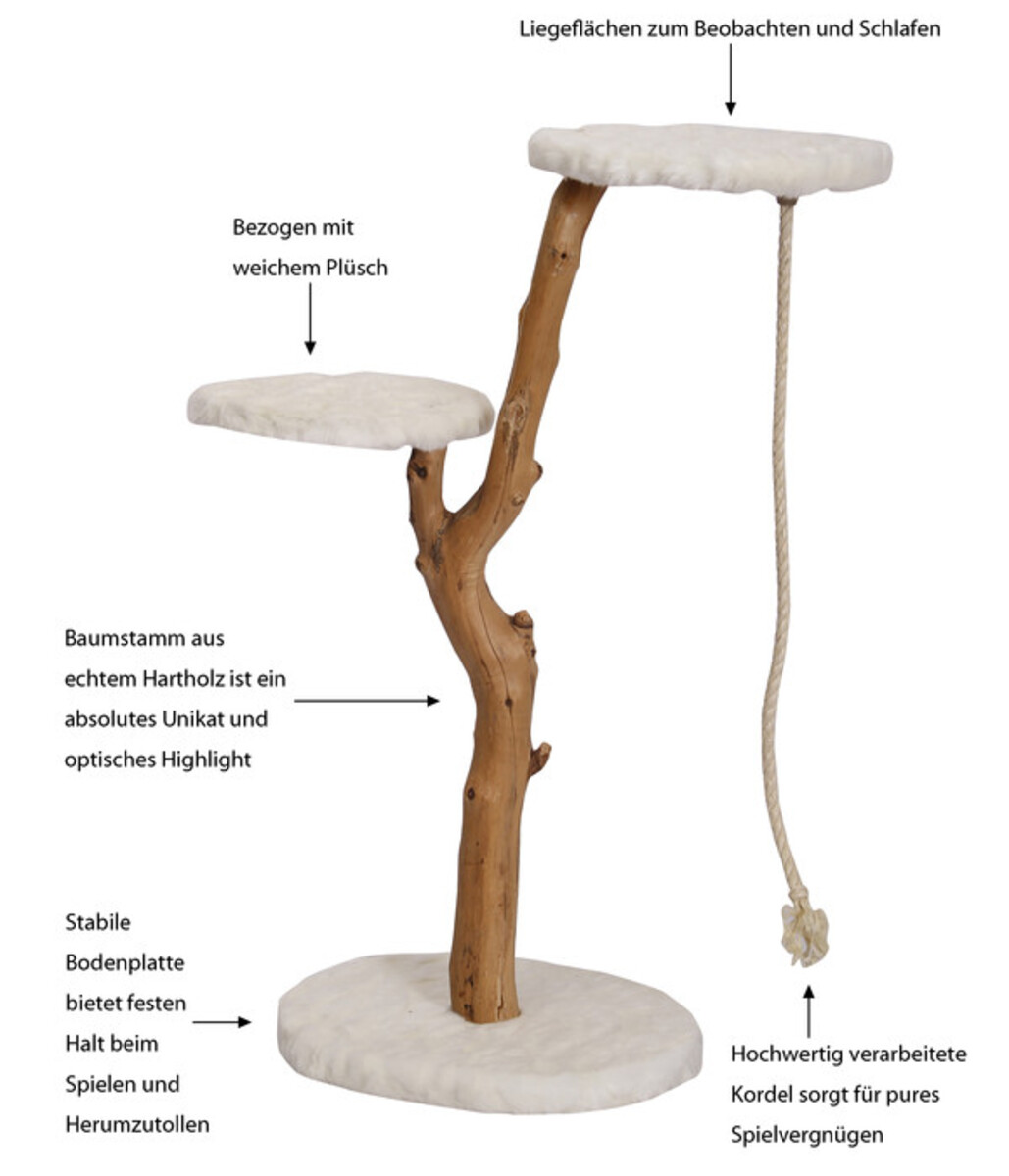 Bild 2 von Dehner Premium Lovely Natur-Kratzbaum Erklimmen & Erholen, ca. B40/H99-109/T50 cm