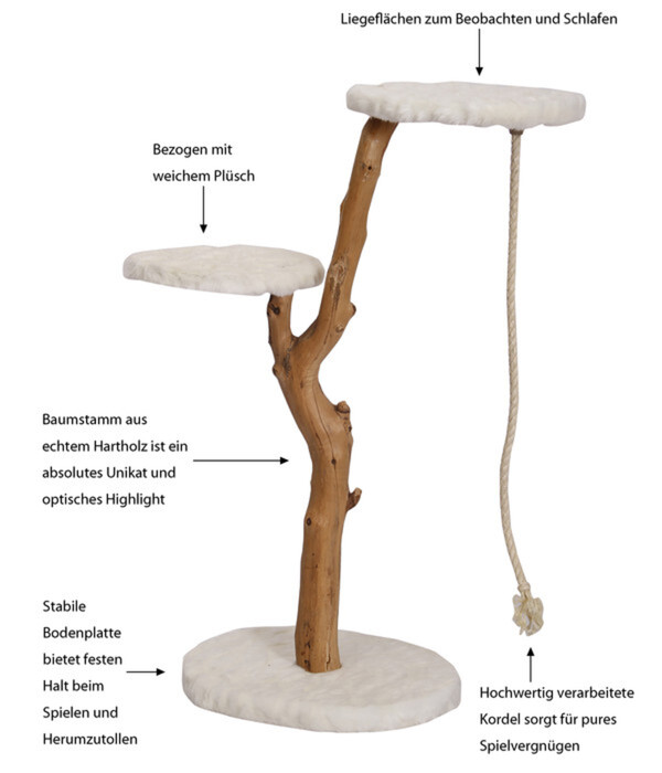 Bild 2 von Dehner Premium Lovely Natur-Kratzbaum Erklimmen & Erholen, ca. B40/H99-109/T50 cm