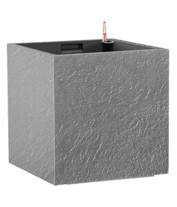 Dehner Kunststoff-Topf Cubico Stone inkl. Bewässerungssystem, quadratisch, ca. B27/H28/T27 cm