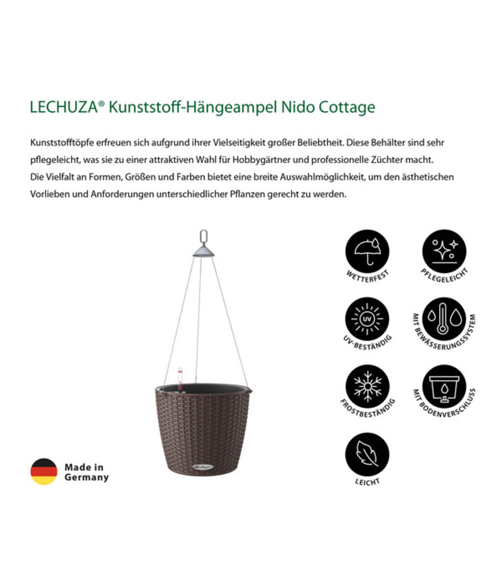 Bild 4 von LECHUZA® Kunststoff-Hängeampel Nido Cottage