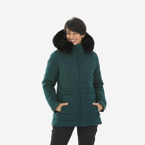 Skijacke Damen warm mittlere Länge - 100 grün Grün