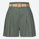 Bild 1 von Damen-Shorts mit Bast-Gürtel, 2-teilig, Dark-green